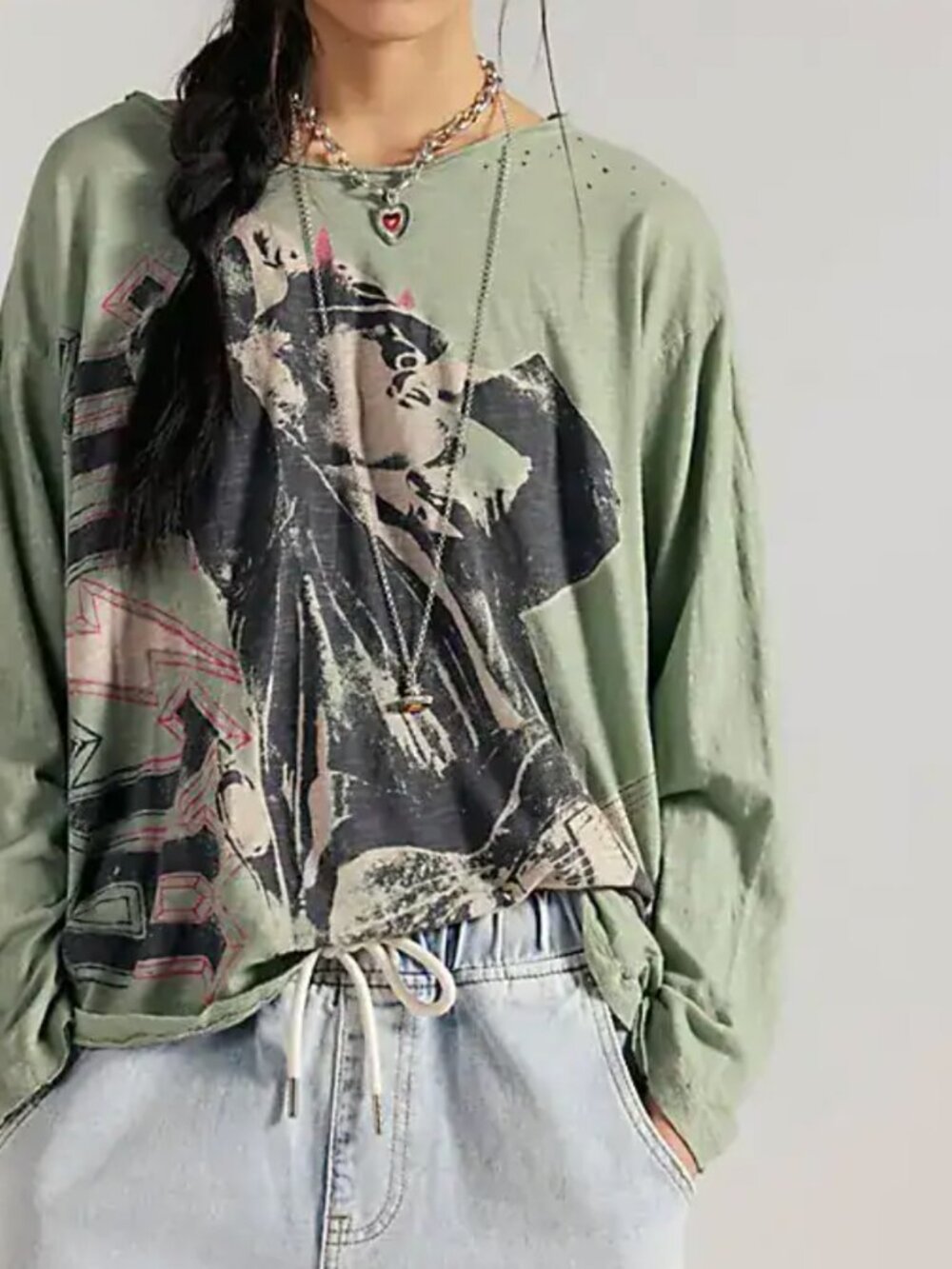 MAGNOLIA PEARL  ac/dc rock n' roll viggo long sleeve tee sz L